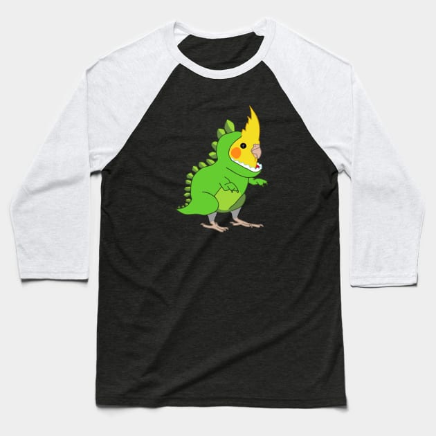 FUnny Cockatiel Dinosaur Doodle Baseball T-Shirt by FandomizedRose